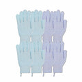 4 Pairs Exfoliating Gloves, 100% Nylon, Dual Texture Body Scrub for Spa, Massage & Dead Skin Removal, Multi-Color Shower Bath Accessories (Light Blue/Periwinkle)
