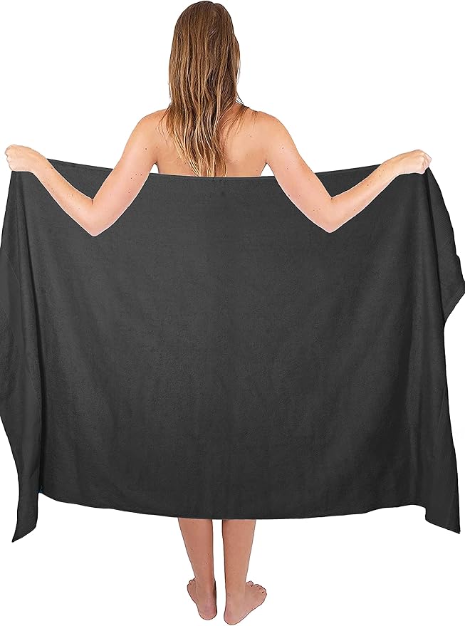 Belizzi Home Premium Cotton Oversized 2 Pack Bath Sheet 35x70-100% Pure Cotton - Ideal for Everyday use - Ultra Soft & Highly Absorbent - Machine Washable - Charcaol