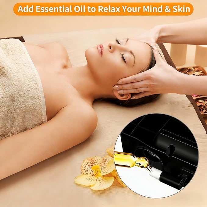 Professional Facial Steamer, Ionic Ozone with Hot Mist, Estheticians Steamer on Wheels with Timer Function, SPA & Home (Black)