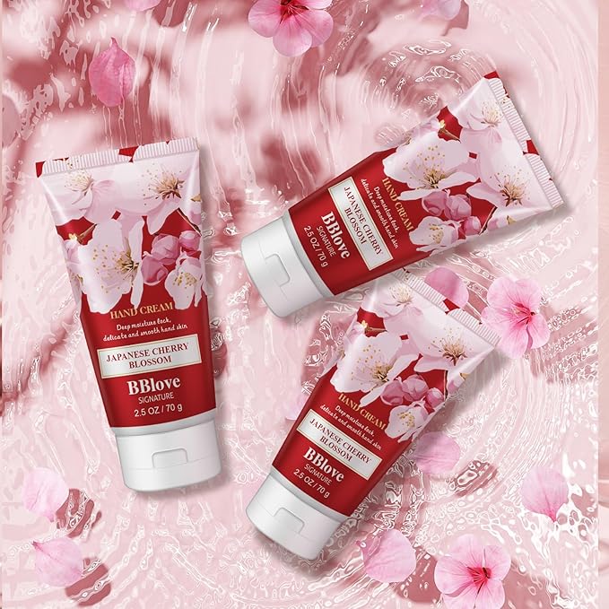 Bath and Body Care Hand Cream Moisturizing Gift Set-3PCS x 2.5oz Japanese Cherry Blossom, Natural Ingredients, Long-Lasting Moisture,Thoughtful Presents, Ideal as Gifts for Birthday Mother's Day