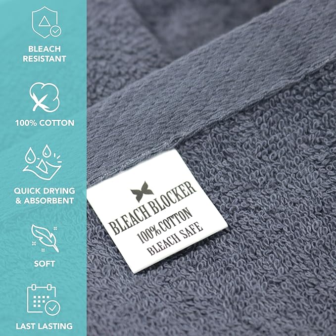Arkwright Bleach Resistant Salon Towels Bulk - 100% Cotton Hair Towels, Soft, Absorbent, Quick Dry Spa & Barber Towels for Hair Stylist, Nail Salon & Esthetician, 16 x 27, Navy (Case of 144)