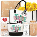 Nurse Gifts for Women 2025, Nurse Appreciation Gifts Nurses Week Set, Nursing Student Graduation Birthday Gift Baskets, Funny Nurses Canvas Tote Bag Tumbler Keychain Socks Thank You Gift for Women