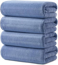 ecolook 4 Pack Microfiber Bath Towels, 31 x 63 inches Extra Large Bath Towel Set, Super Soft Highly Absorbent Bath Towels Set of 4, Quick Dry Lightweight Bathroom Towels for Spa, Pool, Gym, Navy