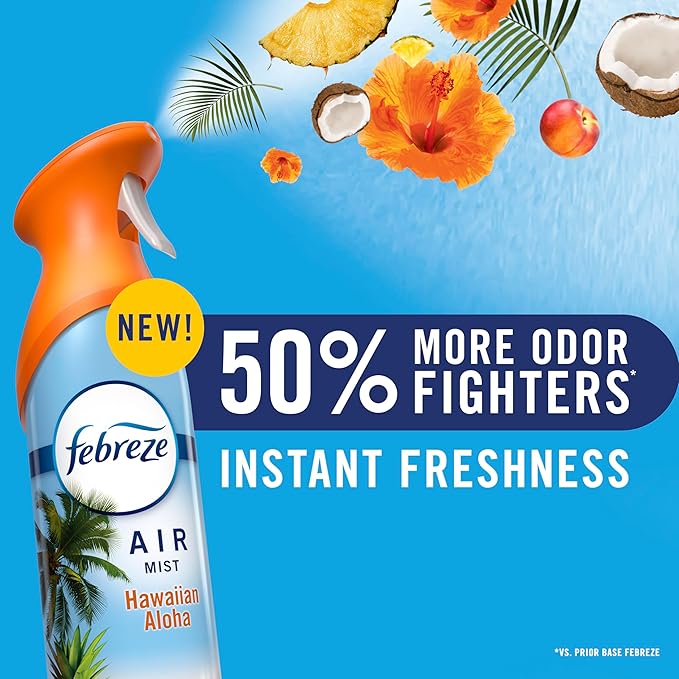 Febreze New & Improved Air Mist, Berry & Bramble Air Freshener, Home and Kitchen Essentials, Odor Fighting Room Spray (Pack of 6)