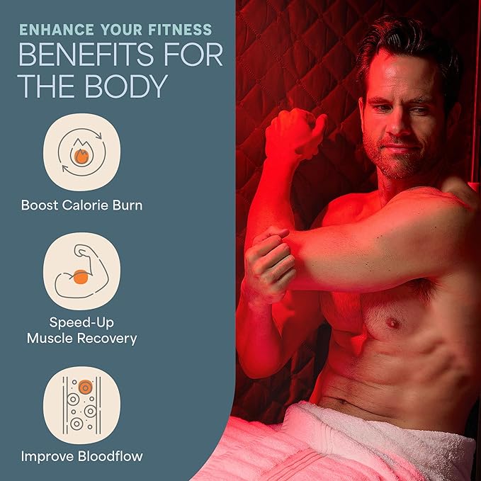 LifePro Revivify Deluxe Sauna with Red Light Therapy – Full Body Steam Room with 2.6L Steamer, Adjustable Heat Levels & Essential Oils – Easy-to-Use Portable Infrared Sauna for Home