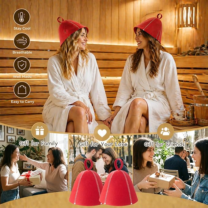 JaGely Sauna Hat for Men Women Sauna Hat Vaporarium Cap Russian Banya Cap for Bath House Accessories
