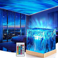 Northern Lights Projector Touch,16 Colors Changing Light Dimmable Mood Lighting, Cube Aurora Glow Lamps with Dynamic Ripple Effect, Remote Galaxy Light Projector for Bedroom Playroom Kids Teens Gifts