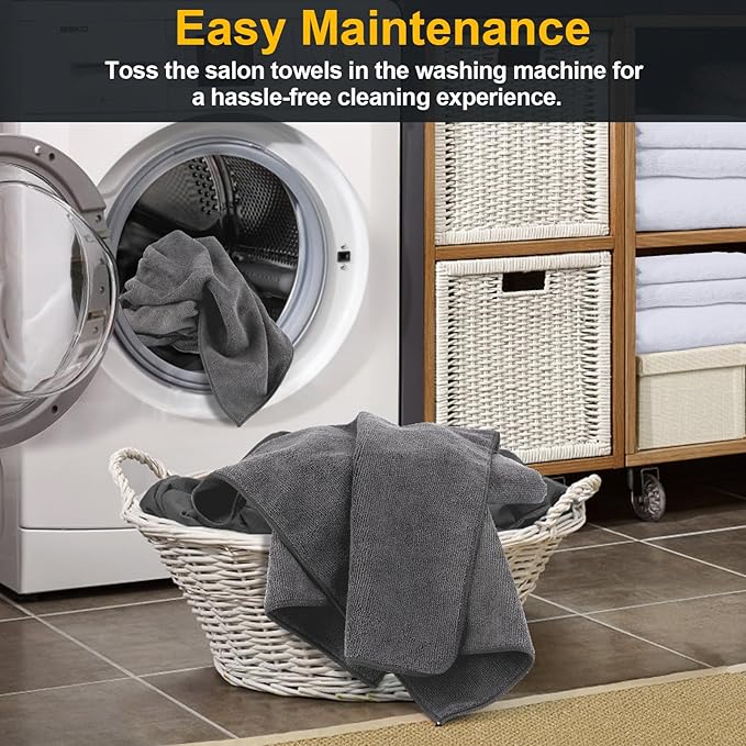 UNIMADE Salon Towels 2 Pack, Super Soft Microfiber Gym Towels, Highly Absorbent Hair-Drying Cloth for Gym, Bath, Spa Use and Home Beauty Care - Grey (16x29 inch)