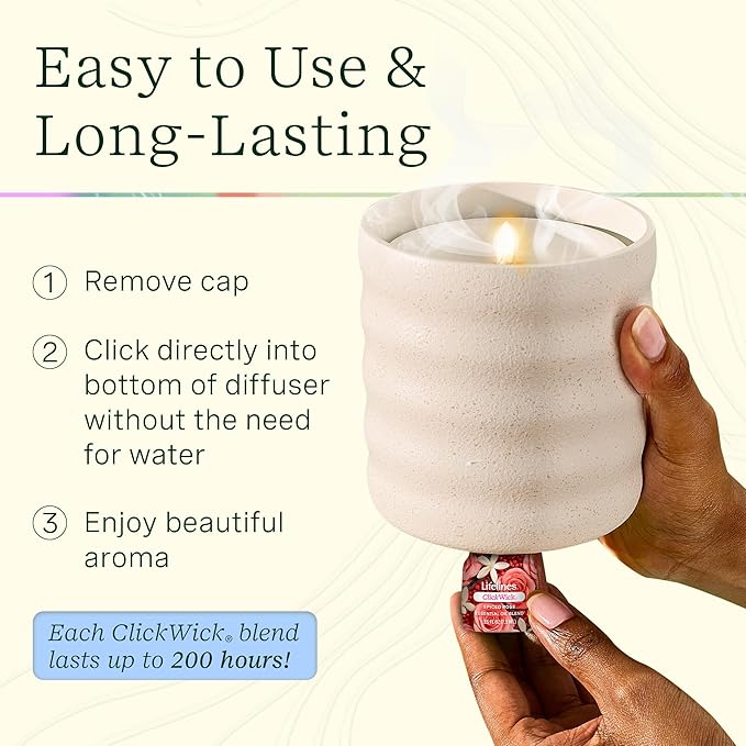 Lifelines ClickWick Essential Oil Blends for Lifelines Diffusers, 3-Pack Spiced Rose Set – Essential Oil Blend Refill for Candle, Plant & Shower Aromatherapy Diffuser – Fragrance for Diffusers