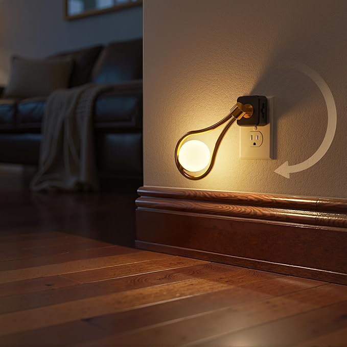Briignite LED Night Light, Night Lights Plug into Wall, 0-100LM Dimmable Nightlight, 330° Rotating with Dusk to Dawn Sensor, Adjustable Brightness for Kids, Bathroom, Bedroom, Hallway, Stairway