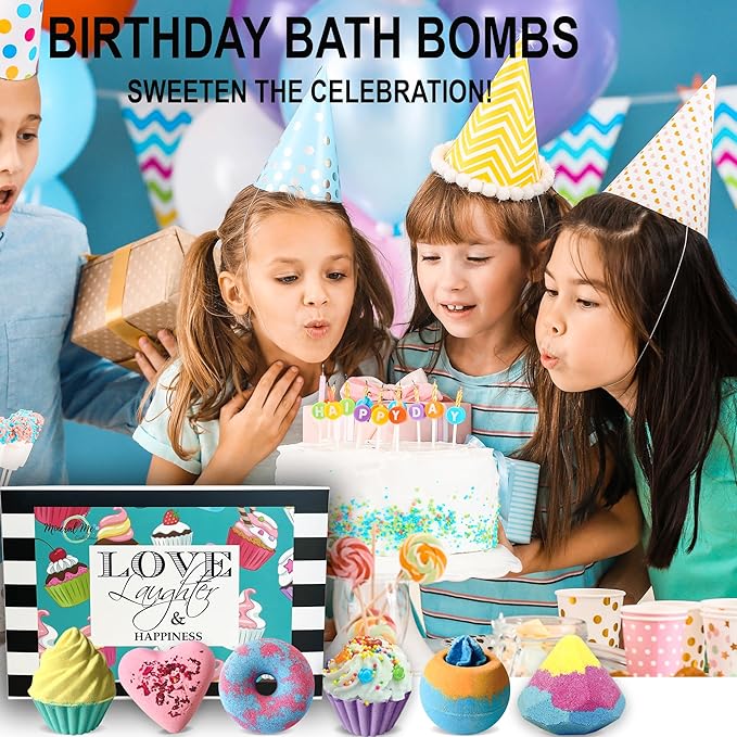 Bath Bombs Gift Set – Mothers Day Gift for Mom, 6 Organic Bathbombs w/Natural Ingredients, Aromatherapy Bubble Bath Fizzy for Kids, Teens, Women – Skin Moisturizing Bath Bombs for Girls Lush Spa Kit