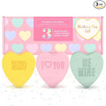 Mother's Day Heart Bath Bombs for Mom (3 Pack) - Relaxing Bubble Bath and Spa Essential - Gift for Her or Mothers Day Gift with Strawberry, Lemon + Fruit Scents, Handmade in USA by Two Sisters