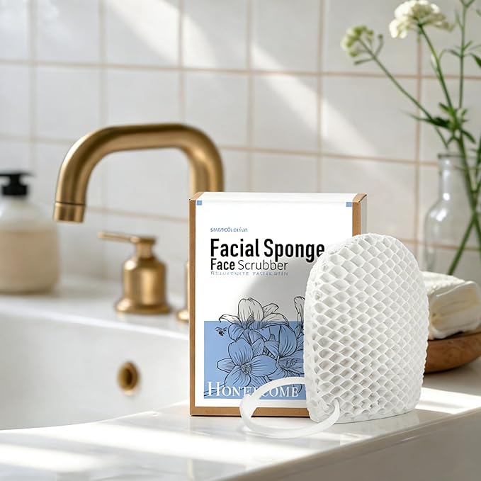 Bath Mitt - Exfoliating Glove, Honeycomb Body Scrubber,Massage Body Scrub Gloves for Home Spa,Mitt Sponges for Cleaning Body,Deep and Gentle,Fast foaming (Blue(Softer,Small Size))