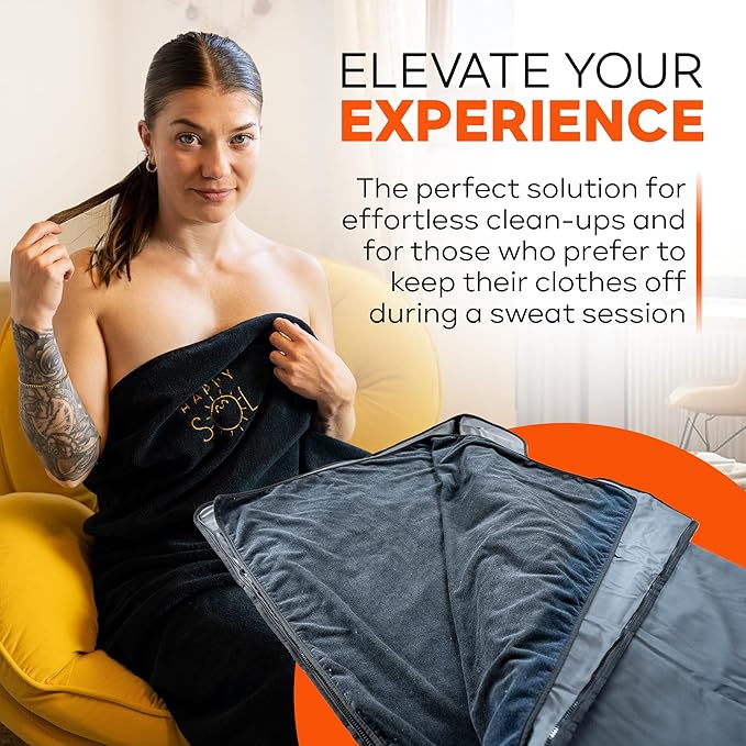 Happy Sol Sauna Blanket Towel Insert - Absorbent Insert for Sauna Blanket - Reusable and Machine Washable - 58"x70"- Luxurious Microfiber Material