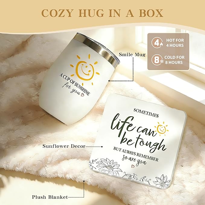 Birthday Gifts for Women - 11 Pcs Self Care Gift Basket Set for Mom Sister Friend - Get Well Soon Gift Box - Recovery After Surgery Care Package - Friendship Inspirational Cheer Up Thank You Present