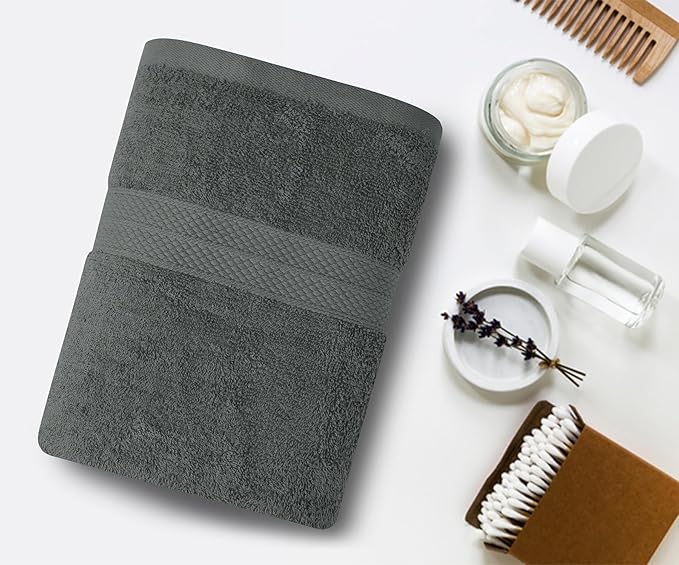Avalon Towels Bath Towels for Bathroom 100% Cotton Grey Bathroom Towels Pack of 12 (24x48 inches) - Quick Drying Bath Towels Set Small, Light Weight & Absorbent Perfect Gym & Pool Towel Set