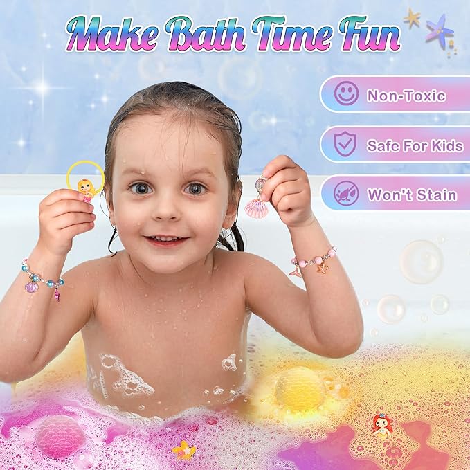 item_name - 8 Packs Mermaid Bath Bombs for Kids Girls, Bubble Bath Bomb Kit with Surprise Toys Inside, Bath Toys for Kids Aged 3+, Ideal Gifts Stocking Stuffers for Girls 3 4 5 6