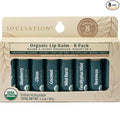Soulsation Organic Lip Balm Set, 8 Flavors - Hydrating for Cracked & Dry Lips, For Men & Women, Enriched with Vitamin E