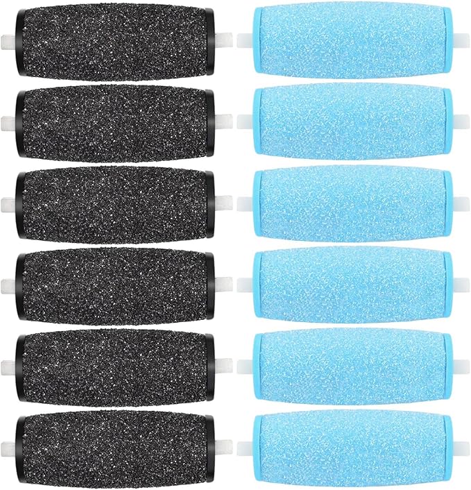 12PCS Coarse Replacement Rollers for Feet,Extra Coarse Roller Refill Heads,Replacement Roller Heads Compatible with Electric Foot Callus Remover Tool