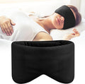 Silk Sleep Mask for Side Sleepers - Mulberry Silk Ultra Soft Light Blocking Eye Covers for Sleeping, Comfortable Eye Cover for Night Sleep Travel Airplane Home Sleepover Gift (Black)