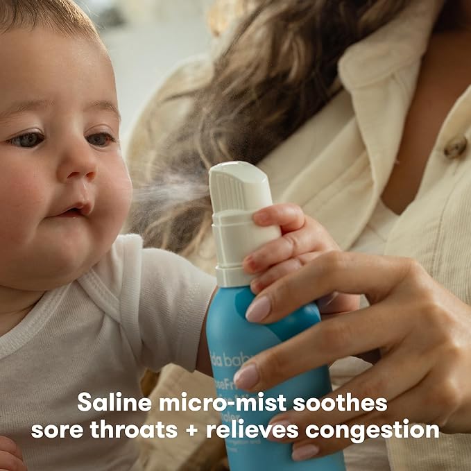 Frida Baby NoseFrida Saline Mist Nasal Inhaler, Decongestant Spray for Congestion & Allergy Relief for Babies + Kids, Nasal Saline Spray, Soothes Stuffy Nose & Sore Throat, Includes Mask (Pack of 2)