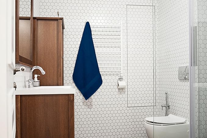 Medium Bath Towels Pack of 6 – 24x48 Inches – Soft, Quick Dry & Highly Absorbent – 100% Cotton Towels for Bathroom, Spa, Gym & Hotel – Navy Blue