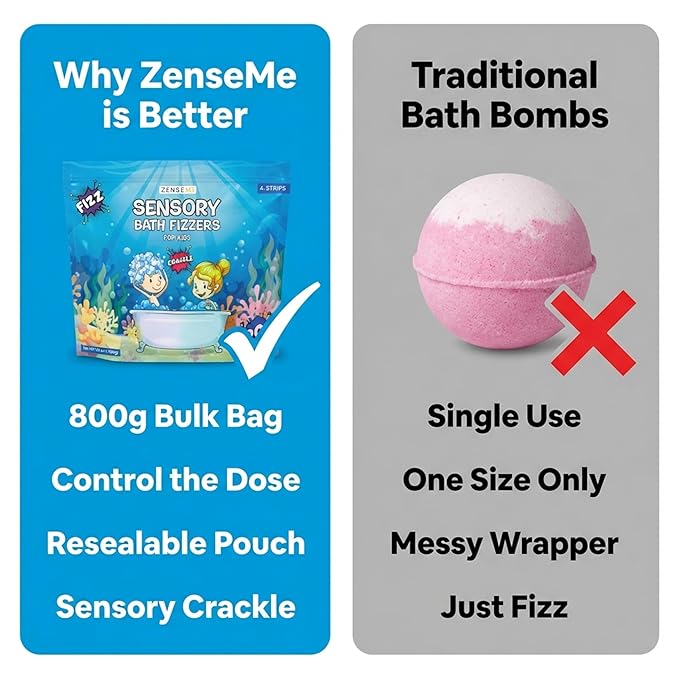 Bubble Bath for Toddlers 1-3 - Colorful Bath Fizzies Powder – 4 Bubble Fizzing Bath Colours - Fun & Educational Bath Gift Set - Crack Sounds & Sensory Fun - Resealable 800g Bag