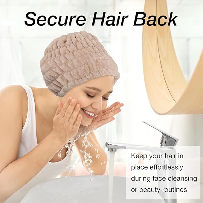 Expressions Extra Wide Spa Headwrap - 1pc Extra Comfort Spa Hair Band, Tan, Microfiber, Hairband, Women - Adult