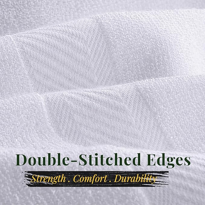 Pearl Linens Bath Towel Set of 12, Economy Cotton 20x40 Hotel Quality White Bath Towels Bulk, Lightweight and Highly Absorbent Quick Dry Towel for Home, Hotel, Spa, Gym and Bathroom, White Towel