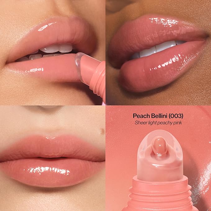 Revlon Glimmer Lip Treat Balm + Mask, Overnight Peptide Lip Treatment, Hydrating, 003 Peach Bellini, 0.4 fl oz