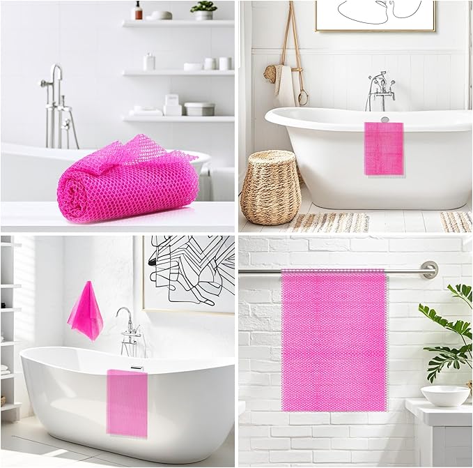 African Net Sponge Set (1PCS) - Exfoliating Tool for Face & Body, Travel-Sized & Compact, Durable, Mild Exfoliation for Men & Women's Daily Use(Pink)