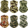 Fuinloth Neck Gaiter, 6 Pack Cooling UV Protection Bandana Face Mask Gator Scarf for Men Women