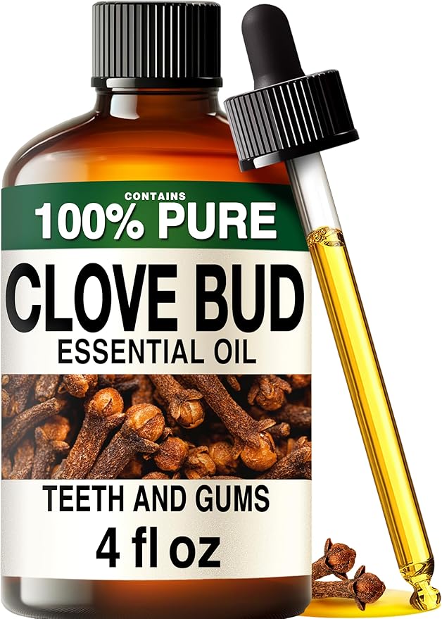 100% Pure Clove Oil - 4 Fl Oz Clove Essential Oil for Hair, Skin, Diffuser, Aromatherapy & DIY Soap Making Scent