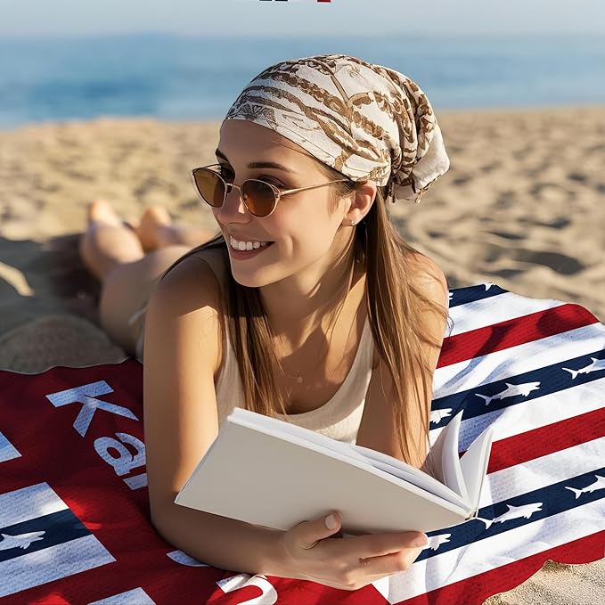 JML Custom Beach Towel with Name, Personalized Microfiber Beach Towel with Name, Large, Soft, Quick Dry & Absorbent for Swim, Pool,Adult,Summer Holiday,Vacation,Travel,Gift for Anniversary, Birthday