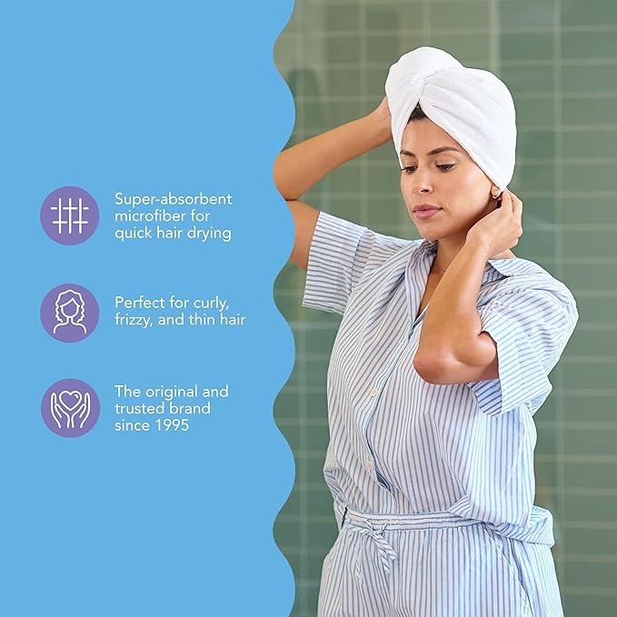 Turbie Twist 2-Pack Microfiber Hair Towel for Beauty, Travel, Gifting - Wrap Turban for Straight, Wavy & Curly Hair - Premium Personal Care- Golden Rod & Orangeade