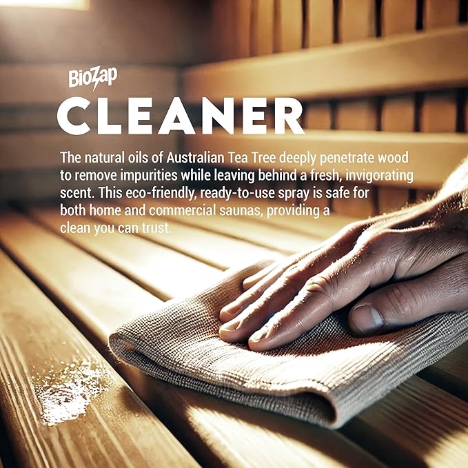 RadonSeal Tea Tree Oil Sauna Cleaner & Deodorizer - BioZap Spray Cleaner & Deodorizer for Traditional, Infrared, Barrel & Steam Saunas