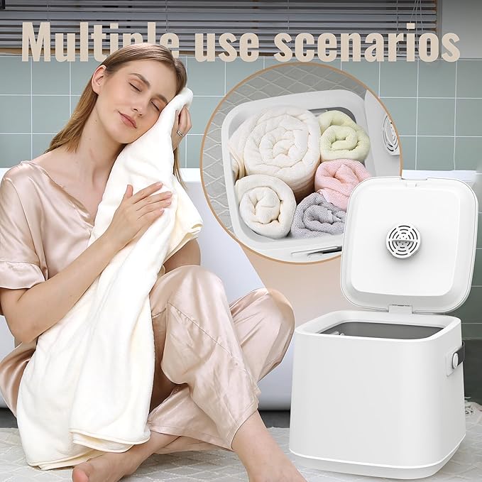 WEILAlANTIAN Towel Warmer,Towel Warmers for Bathroom with Timer & Child Lock, Electric Bathroom Warmer for Towels, Robes, and Blankets, Adjustable Heat Settings (20/40/60Mins)