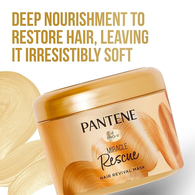 Pantene Hair Mask, Deep Conditioning Hair Mask for Dry Damaged Hair, Miracle Rescue, 6.4 oz