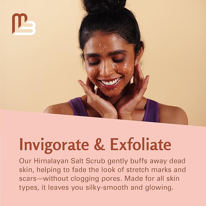 Himalayan Salt Scrub, Face, Foot, and Body Exfoliator with Collagen and Stem Cells Exfoliating Scrub for Toning, Cellulite, and Skin Care by M3 (Pack of 2)