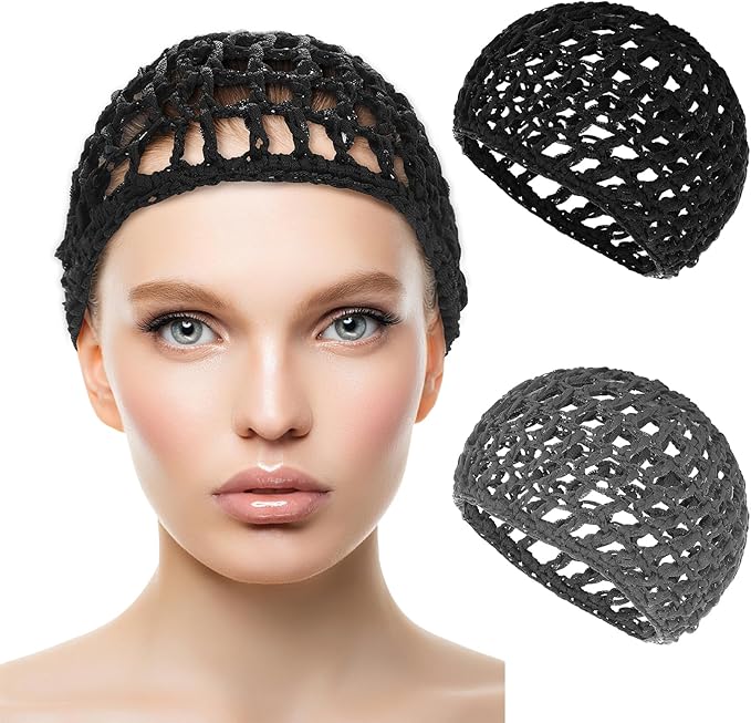 WLLHYF Wig Cap Thick Long Hair Caps Adjustable Net Mesh Braided Weaving Making Crochet Sew Weave Fishnet Grip Headband