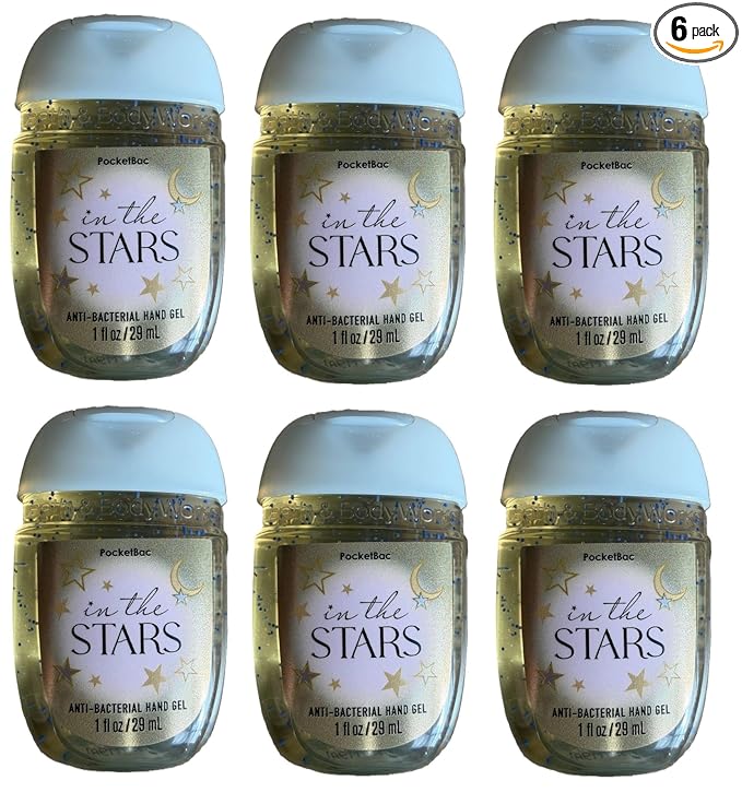 Bath and Body Works Classic and Seasonal Scents Pocketbac Gel Sanitizers - Pack of 6-1 oz each (In The Stars)
