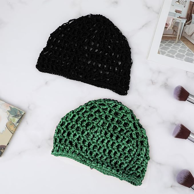 WLLHYF Wig Cap Thick Long Hair Caps Adjustable Net Mesh Braided Weaving Making Crochet Sew Weave Fishnet Grip Headband