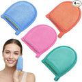 4 PCS Exfoliating Gloves, Exfoliating Facial Scrubber Mitt Facial Scrub Mitts Deep Exfoliatings Gloves for Face and Body Mitt Cleaning Mitten, Deep Face Cleaning Polishing Glove for Women Bath Shower