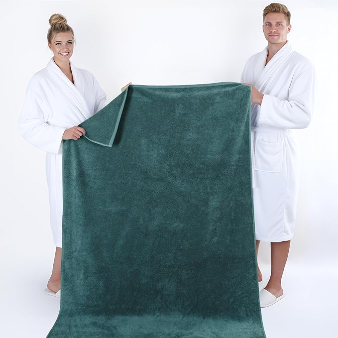 American Soft Linen 100% Cotton 600 GSM Turkish 40x80 Oversized Bath Towel Sheet, Extra Large Adult Towels for Bathroom, Teal Bath Sheet