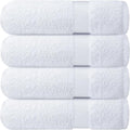 Infinitee Xclusives Luxury 100% Ring-Spun Cotton White Bath Towels Set of 4 (27x54 inches) – Soft, Absorbent & Quick-Drying Towels for Bathroom, Gym, Spa & Hotel Use (Brilliant White, Bath Towels)