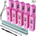 FANDAMEI Nail Buffer Block, 10 PCS Nail Buffer with Different Grit, Buffing Block, Cuticle Trimmer, Nail Tools, Manicure Tools, Nail Care Kit