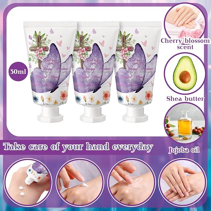 50 Pack Christian Hand Lotion Bulk Gifts for Women Mother's Day Gifts Bible Mini Travel Hand Lotion for Women Church Appreciation(Vibrant)