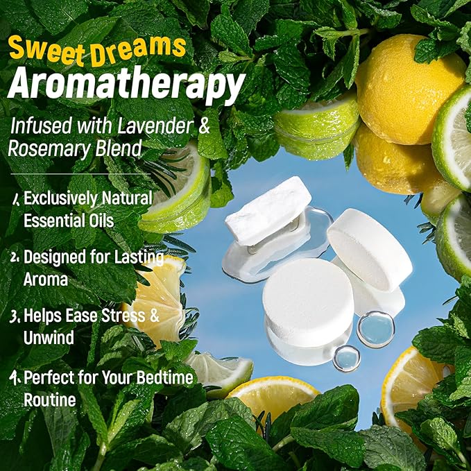 Shower Steamers Aromatherapy, 100% Natural Essential Oils, Sleep Comfort & Inner Calm, Bedtime Spa Gifts for Women, Men, Self-Care Gifts for Valentine’s Day & Mother’s Day, Lavender & Rosemary, 4 Pack