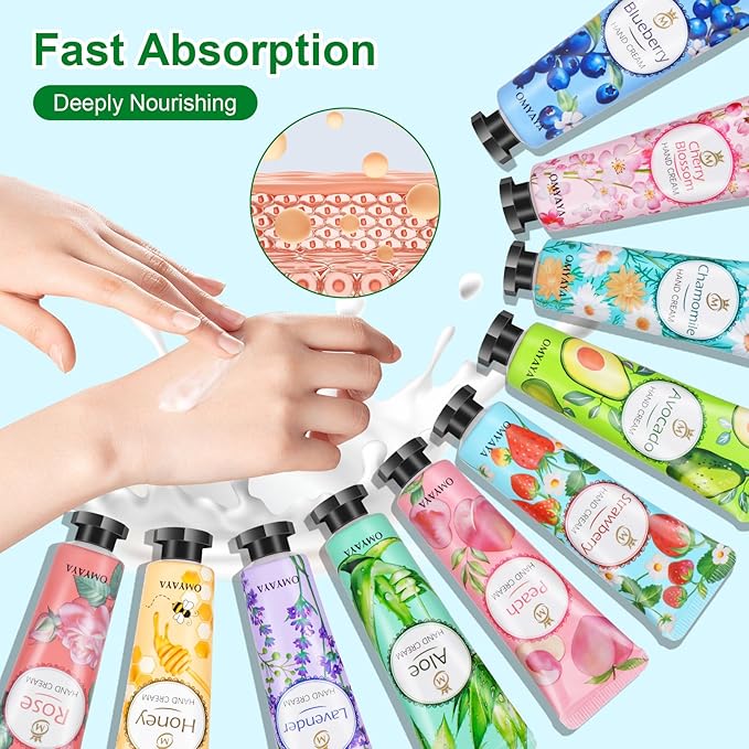 80 Pack Hand Cream Gift Set: Hand Lotion Travel Size, Teacher Appreciation Gifts, Hand Cream for Dry Cracked Hands, Mini Lotion Bulk, Small Gifts for Women Corworkers Nurse Birthday Party