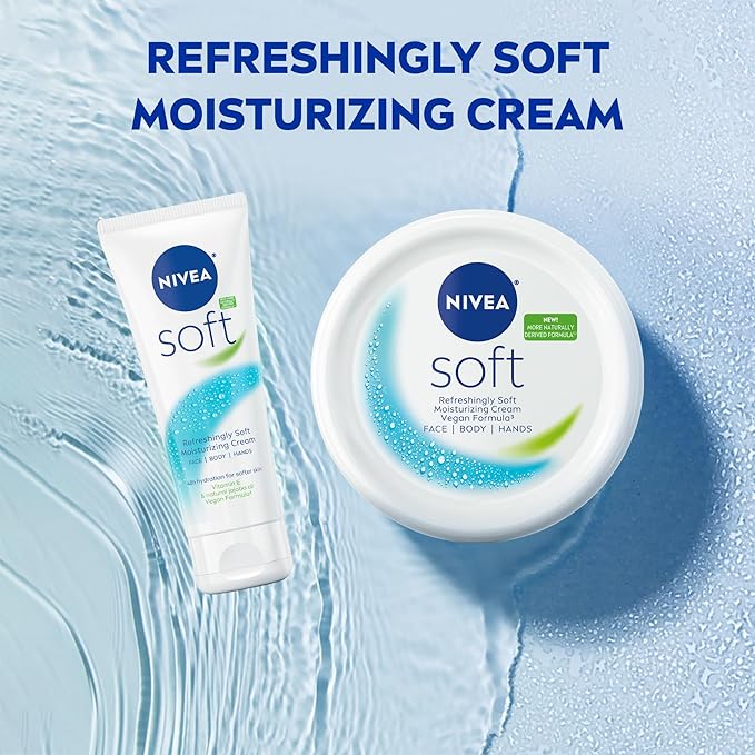 NIVEA Soft Refreshingly Soft Moisturizing Cream, Lightweight Body Moisturizer for Face, Body and Hands, Mothers Day Gifts, 16 Oz Jar